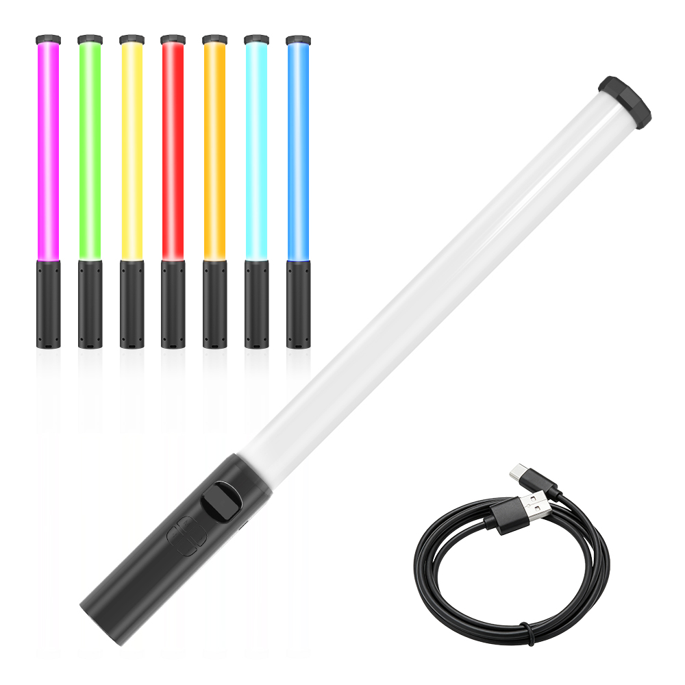 Photography Lighting Stick - LUXCEO P300 RGBチューブライト 5W 380LM ビデオライト、2500-9000K充電式LEDライトスティック、Vlog/商品撮影用フィルライト