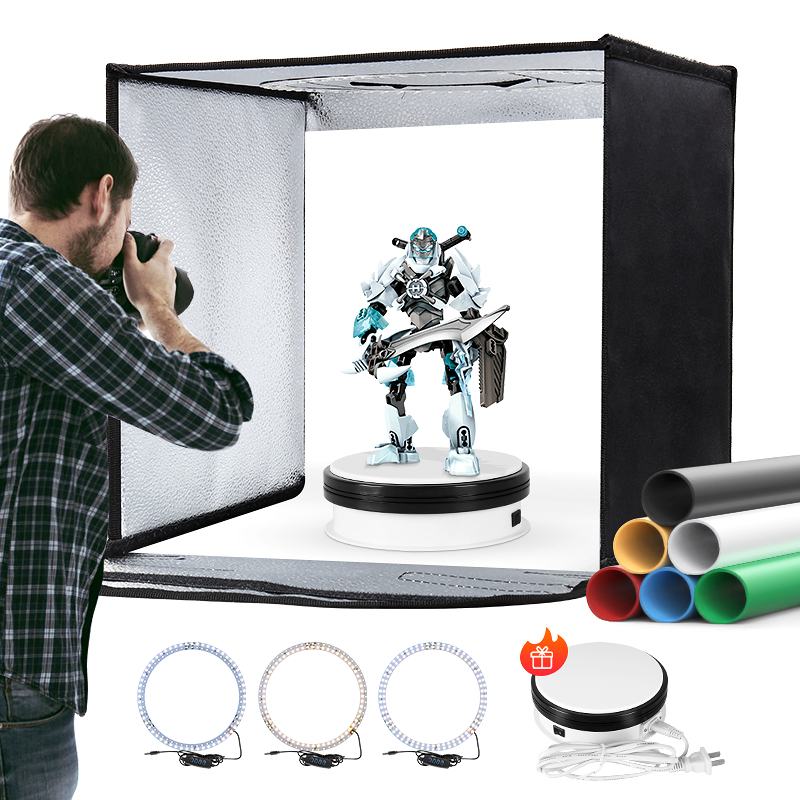 Photography Lighting Tent - 写真スタジオ用の調整可能なライトボックス,12x12,高品質の15cmターンテーブルブース,写真アイテム用