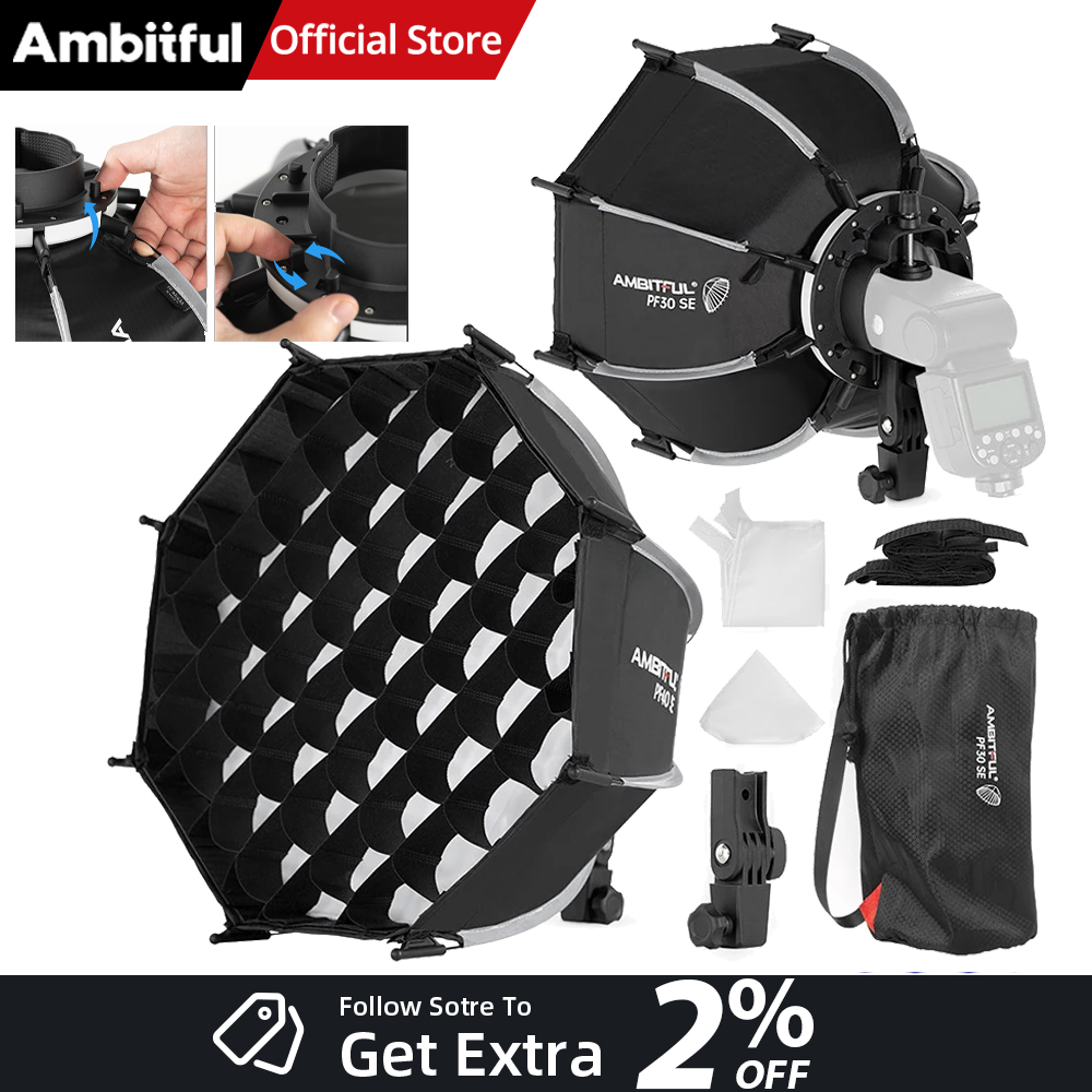 Photography Lighting Grid - AMBITFUL PF30/PF40 30cm/40cm ミニスピードライト ポータブル オクタゴン
