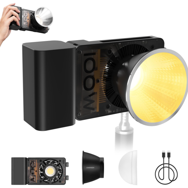 Photography Lighting Material - ZHIYUN CINEPEER CX100 100W LEDビデオライト ポータブル撮影用COBライト