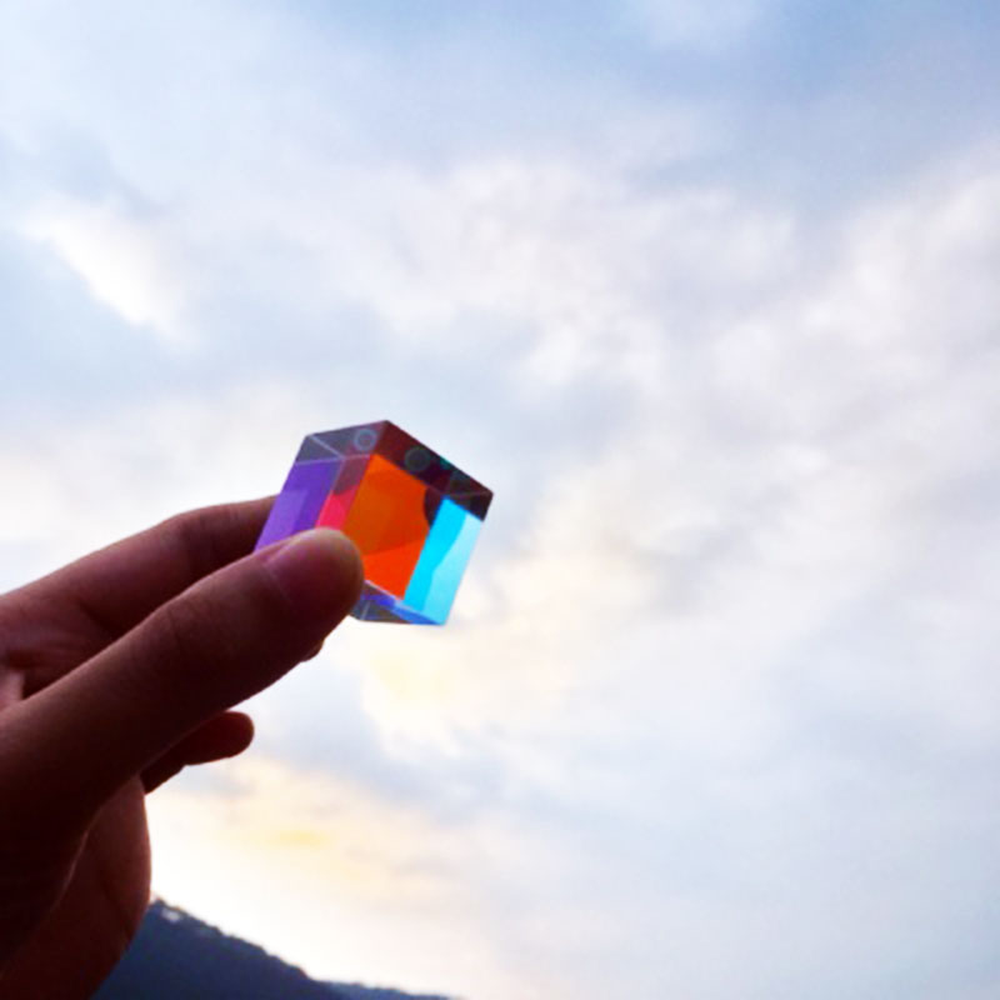 Lighting Glass Photography - 写真用ダイクロミックプリズム、ガラスプリズム、Xキューブプリズム、写真ビーム、分割、アクセサリー、装飾ギフト、かわいいライト、12.7mm