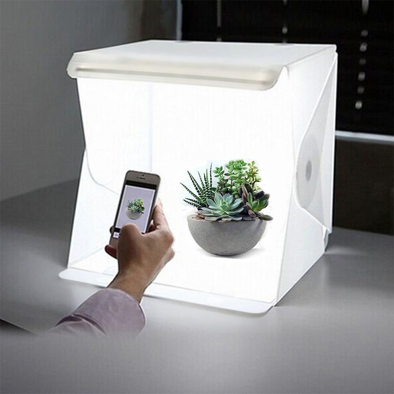 Photography Lighting Tent - 2つの背景を持つ折りたたみ式でポータブルなledライトパネル,写真スタジオ,卓上撮影用