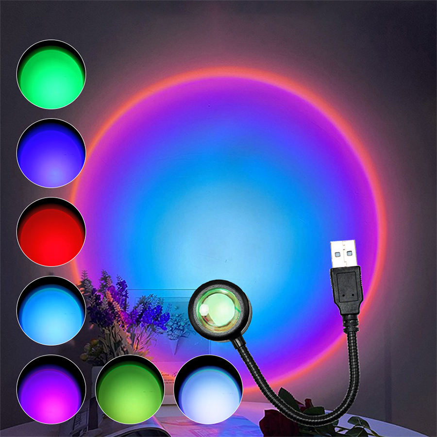 Photography Lighting Diy - ミニ LED サンセットランプ USB プロジェクター夜の光写真撮影壁の装飾リビングルーム寝室ホーム雰囲気アンビエントライト