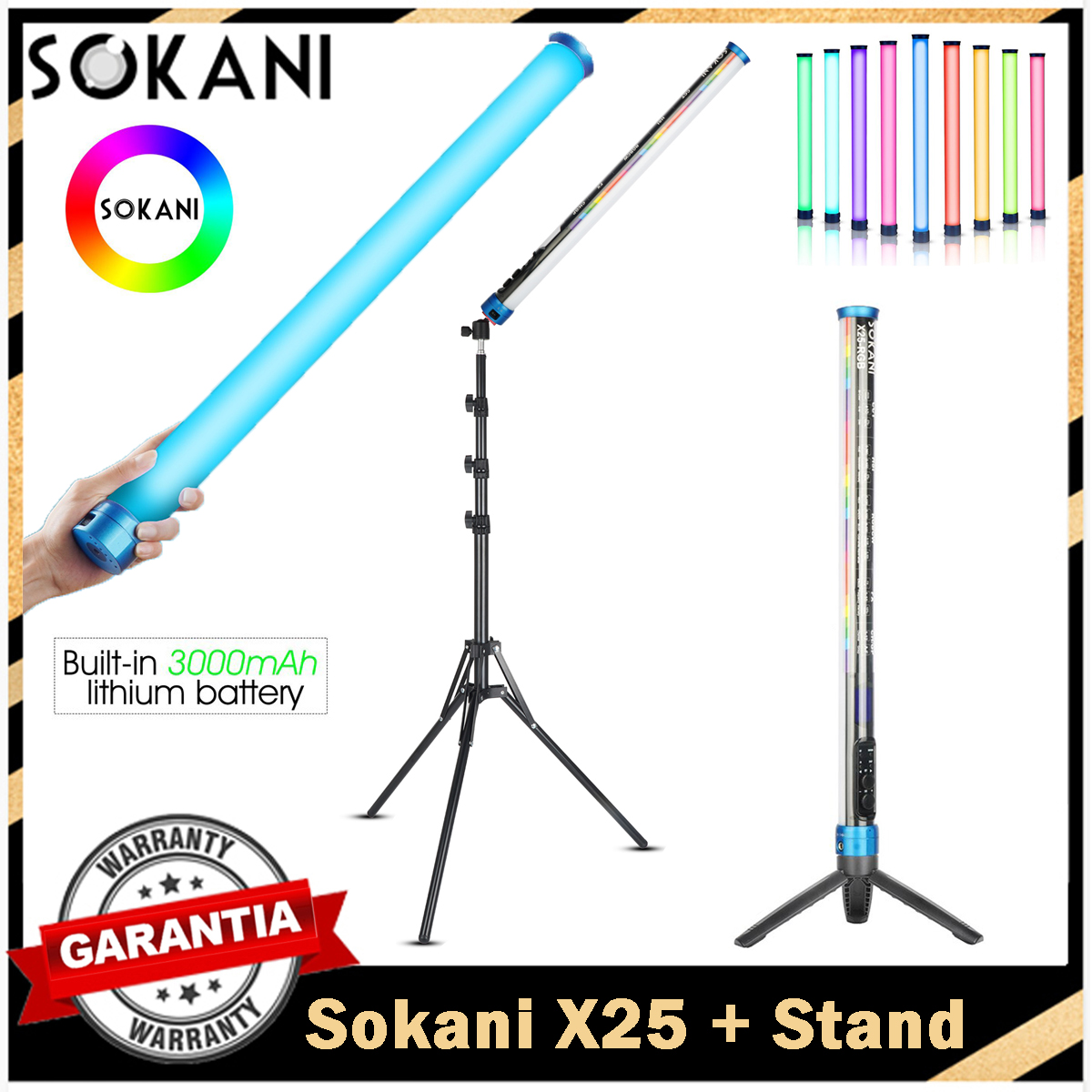 Photography Lighting Stick - Sokani X25 RGB LED ビデオライト ハンドヘルドチューブ