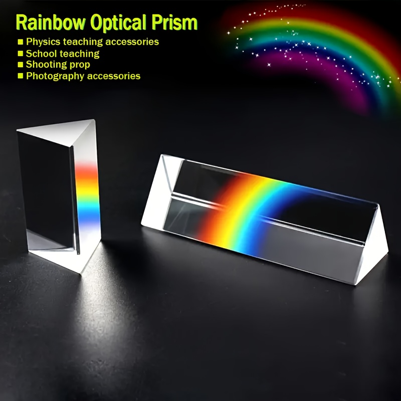 Lighting Glass Photography - 教育用ガラス分光屈折プリズム、光の物理学教育および写真撮影ツール、科学愛好家へのギフト