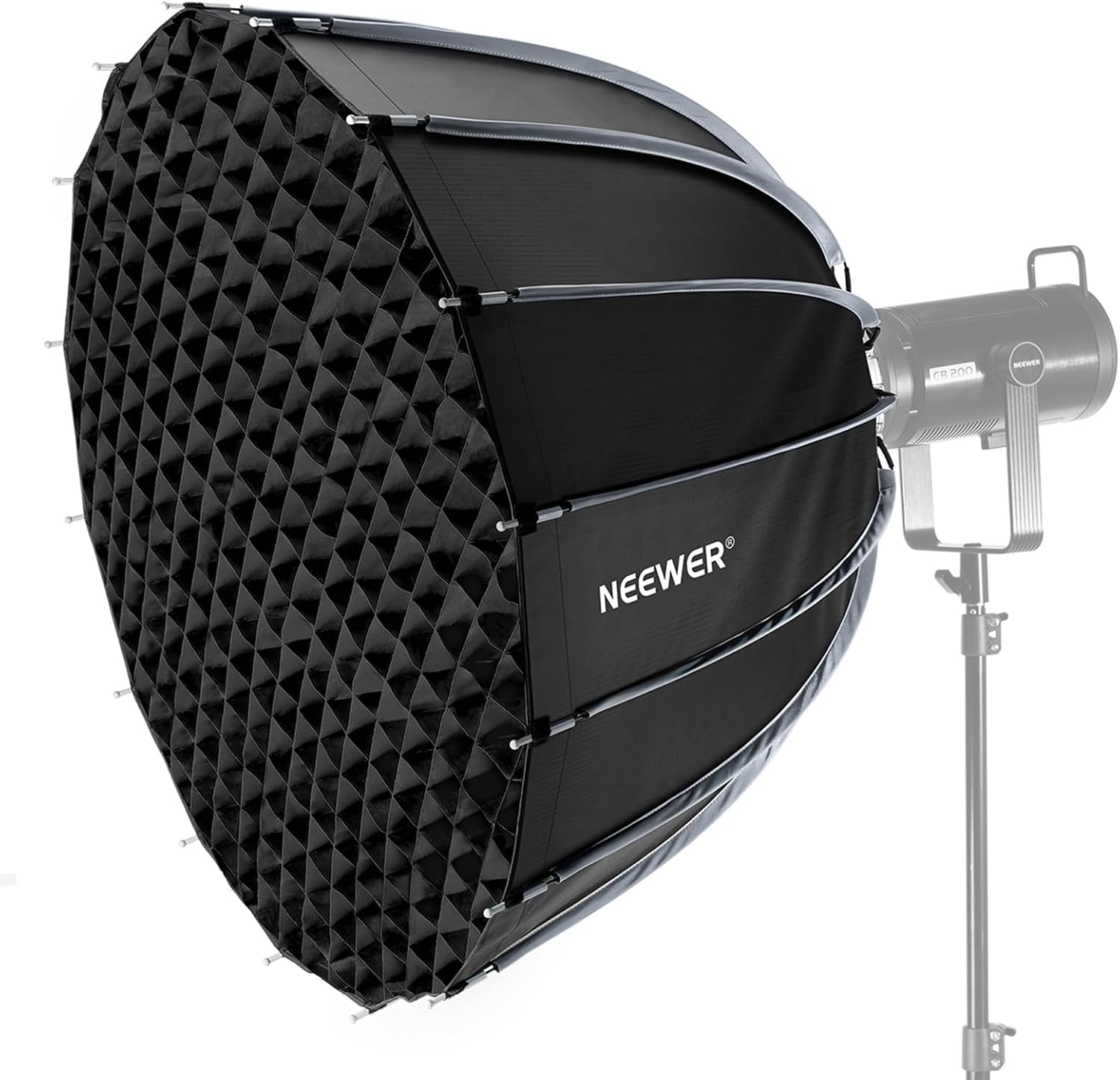 Photography Lighting Diffuser - ボーエンズマウント付きパラボリックソフトボックス、35.4インチクイックリリースソフトボックスキット（スタジオ写真撮影およびビデオ録画用）、ライトディフューザー、グリッド、キャリーバッグ付属、ほとんどのプロ用スタジオライトに対応