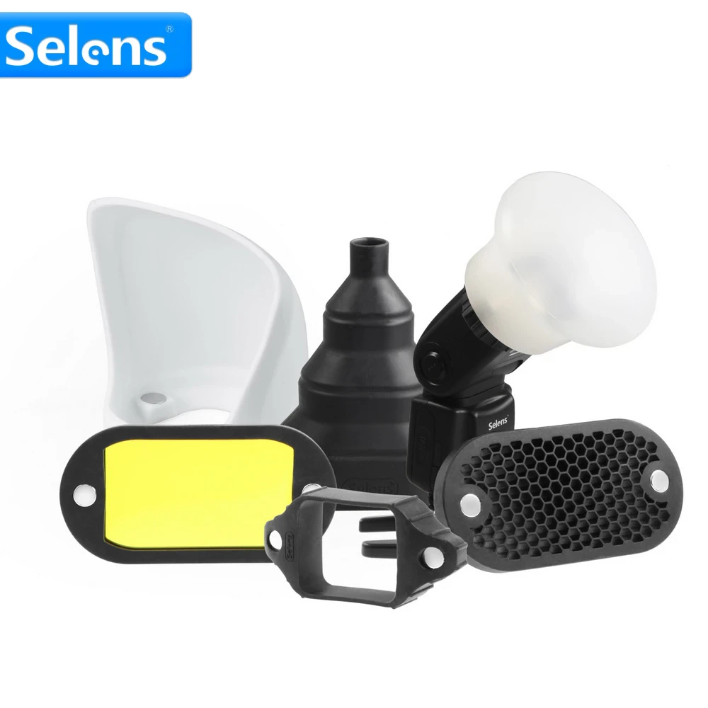 Snoot Flash Modifier - Selens-磁気ジェルアクセサリー,ライトチューブ,7色,ハニカム,グリッド