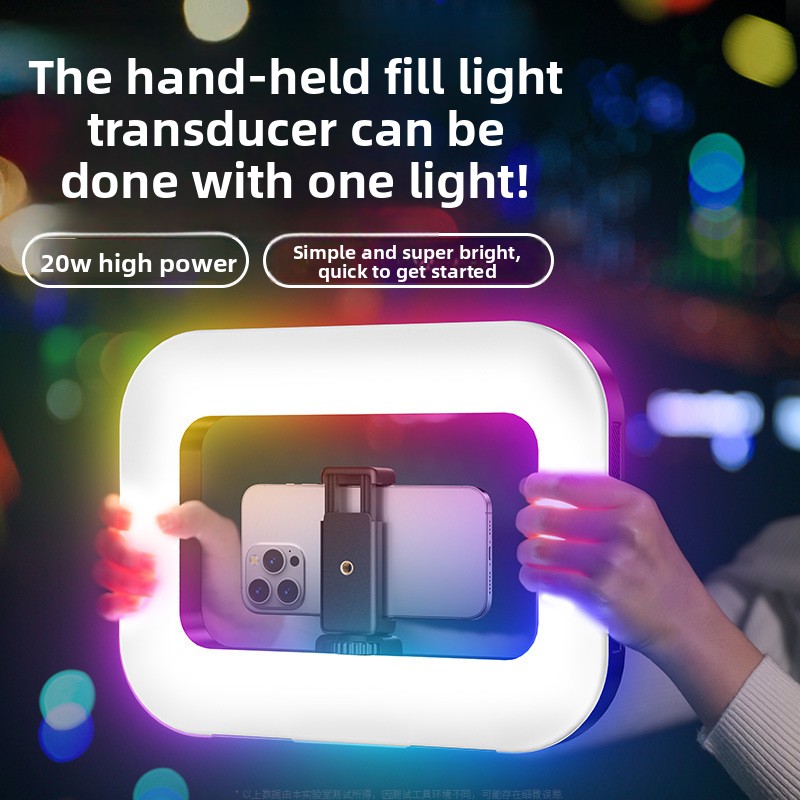 Photography Lighting Diy - 2025年新型ハンドヘルドリングライト、モバイルライブストリーミング用、充電式撮影ライト、デスクトップラビットケージ自撮りライト