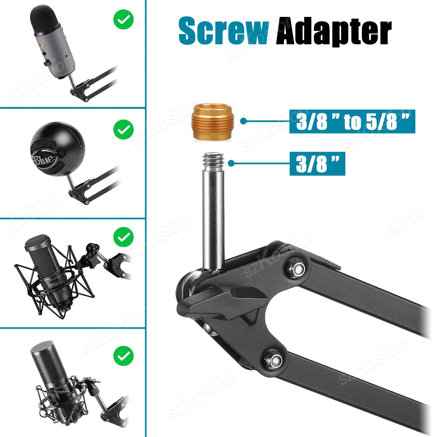 関節式アームマイクスタンド,録音コンデンサー,調整可能,s7 - Boom Arm Stand のレビューと価格