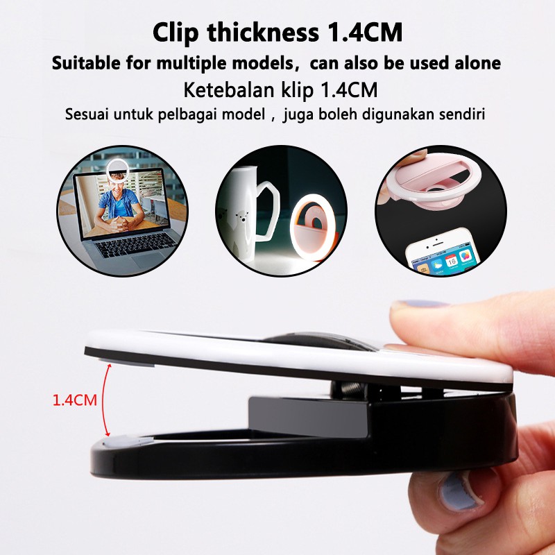 LEDセルフィーリングライト,3レベル調整モード,USB充電 - Photography Lighting Stick のレビューと価格