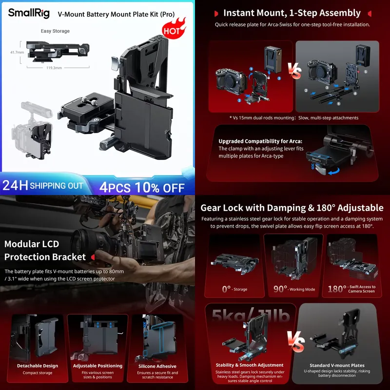 SmallRig Vマウントバッテリーマウントプレートキット - V Mount Battery のレビューと価格