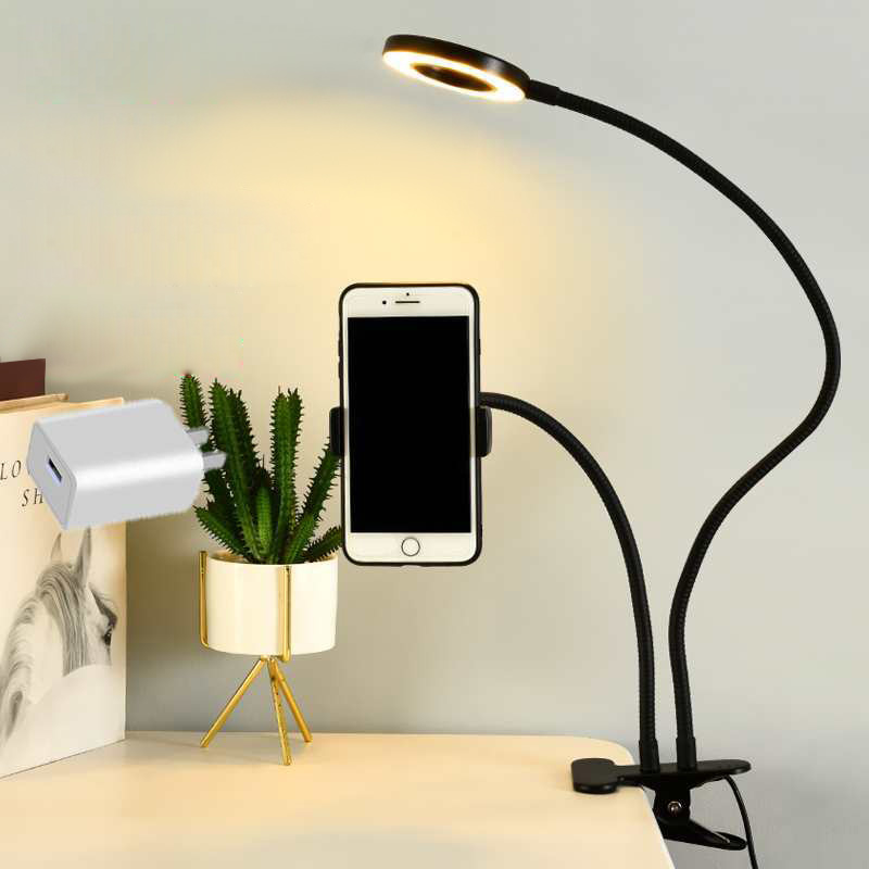 自撮りリングライト付きユニバーサルフレキシブル携帯電話ホルダ - Photography Lighting Stick のレビューと価格