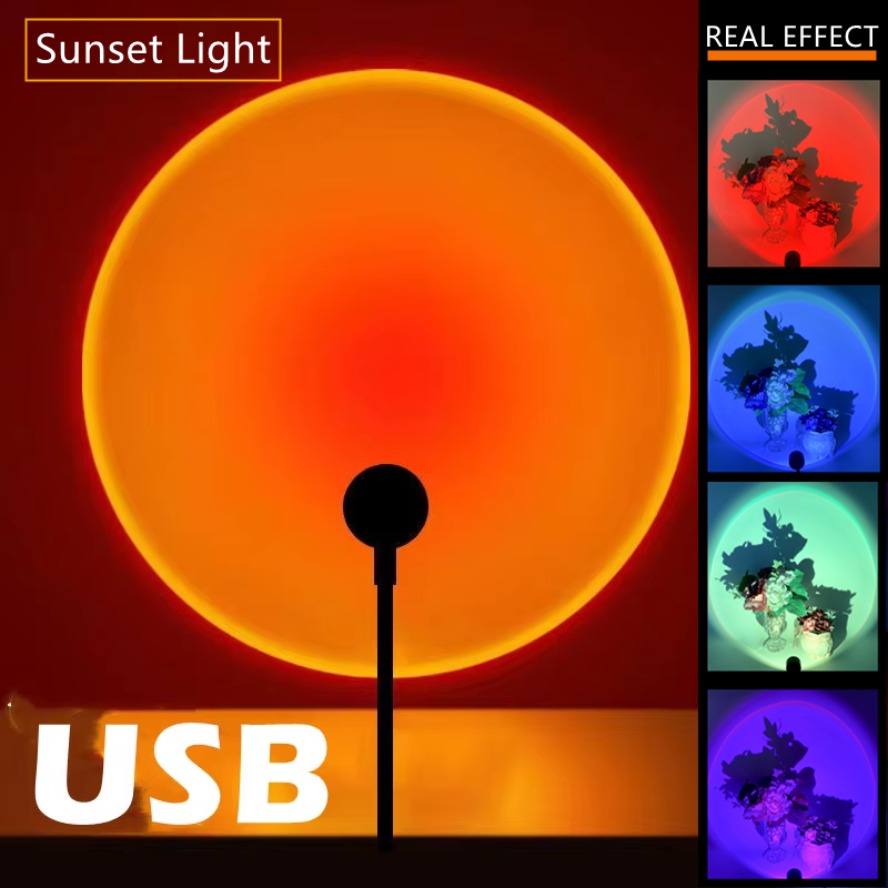 ポータブルLEDサンセットランプ,USB,ムード照明,プロジ - Photography Lighting Diy のレビューと価格