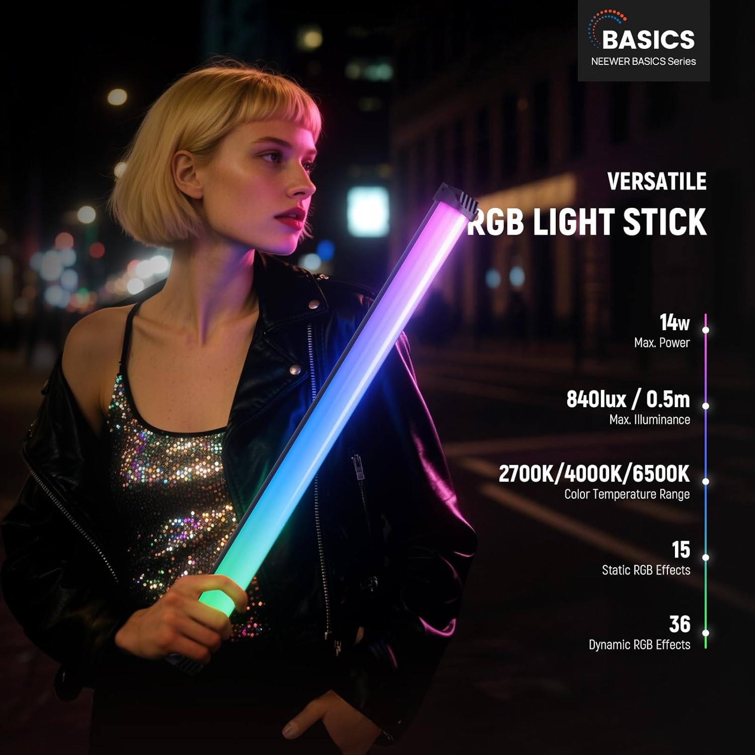 NEEWER ベーシック 21インチ 磁気RGBライトワンド - Photography Lighting Grid のレビューと価格