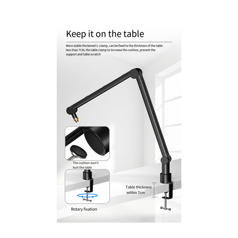 SYDS 360度回転調整可能マイクスタンド、スマホホルダー - Boom Arm Stand のレビューと価格
