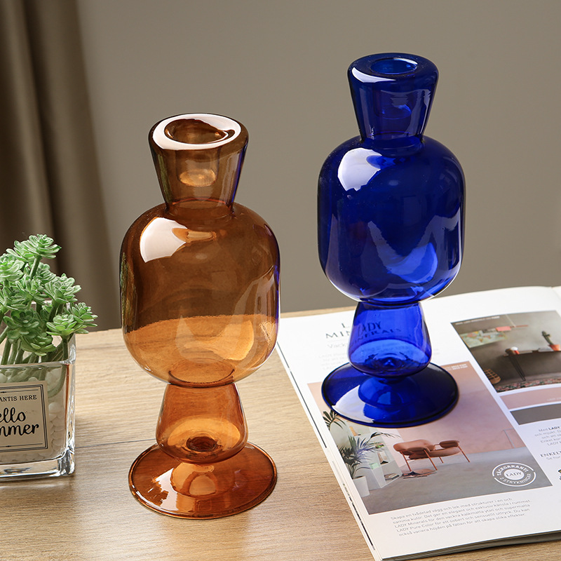 北欧風両用ガラスキャンドルスティック花瓶 ロマンチックなキャ - Lighting Glass Photography のレビューと価格