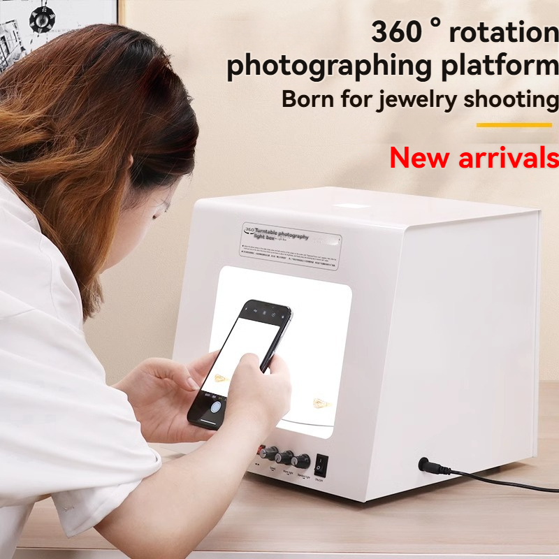 ジュエリー撮影用ライトボックス、静物撮影テーブル、電動回転台 - Photography Still Life Lighting のレビューと価格
