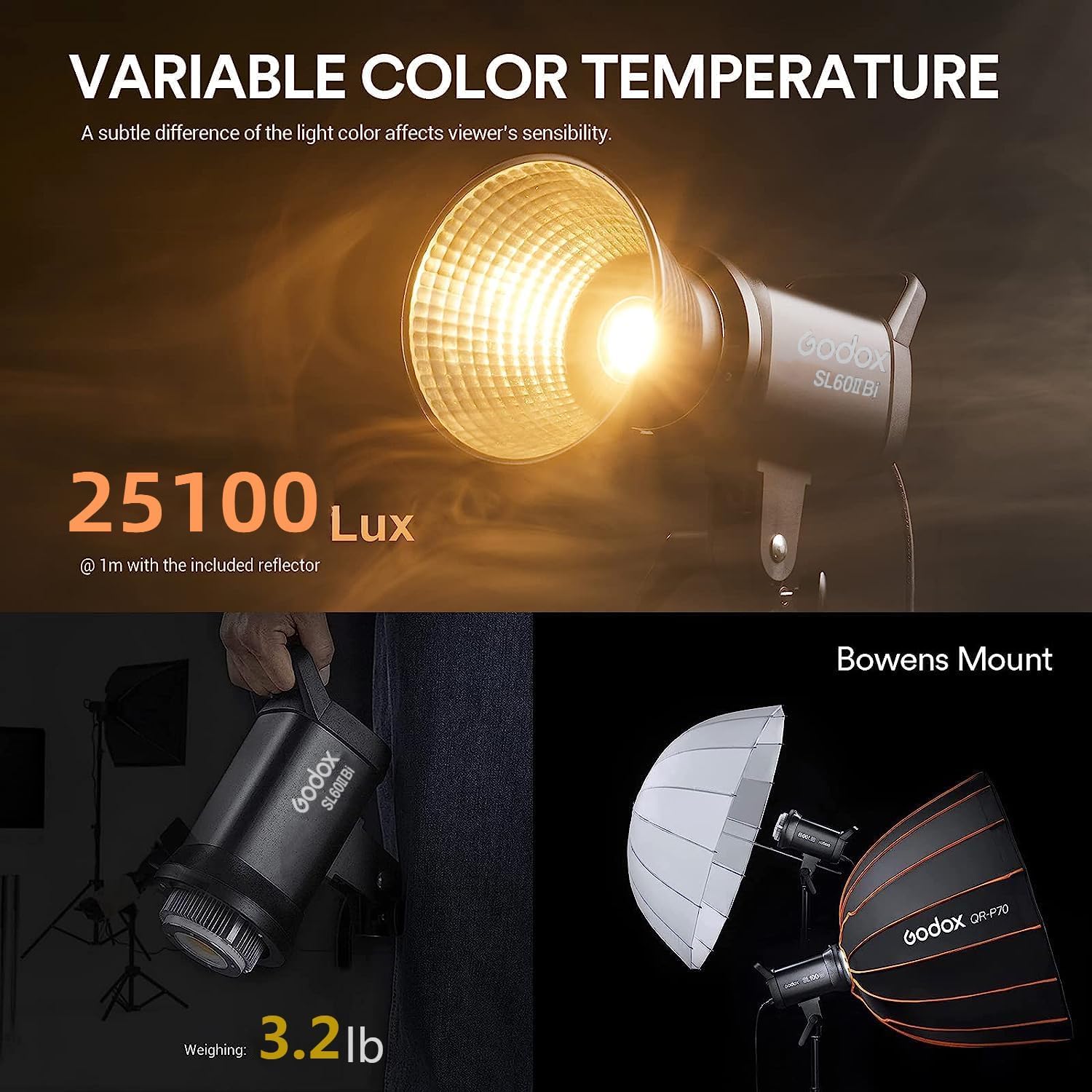 Godox SL60IID SL60IIBi 75W デイラ - Photography Lighting Grid のレビューと価格