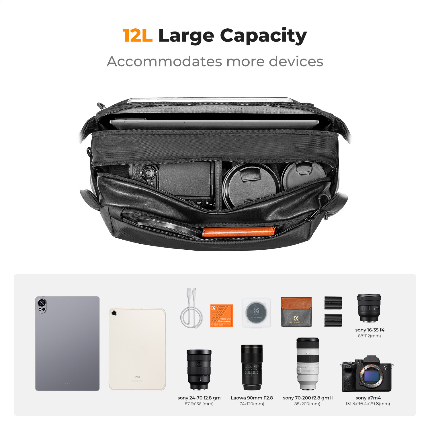K&F CONCEPT 12L/10L カメラスリングバッグ - Photography Lighting Bag のレビューと価格