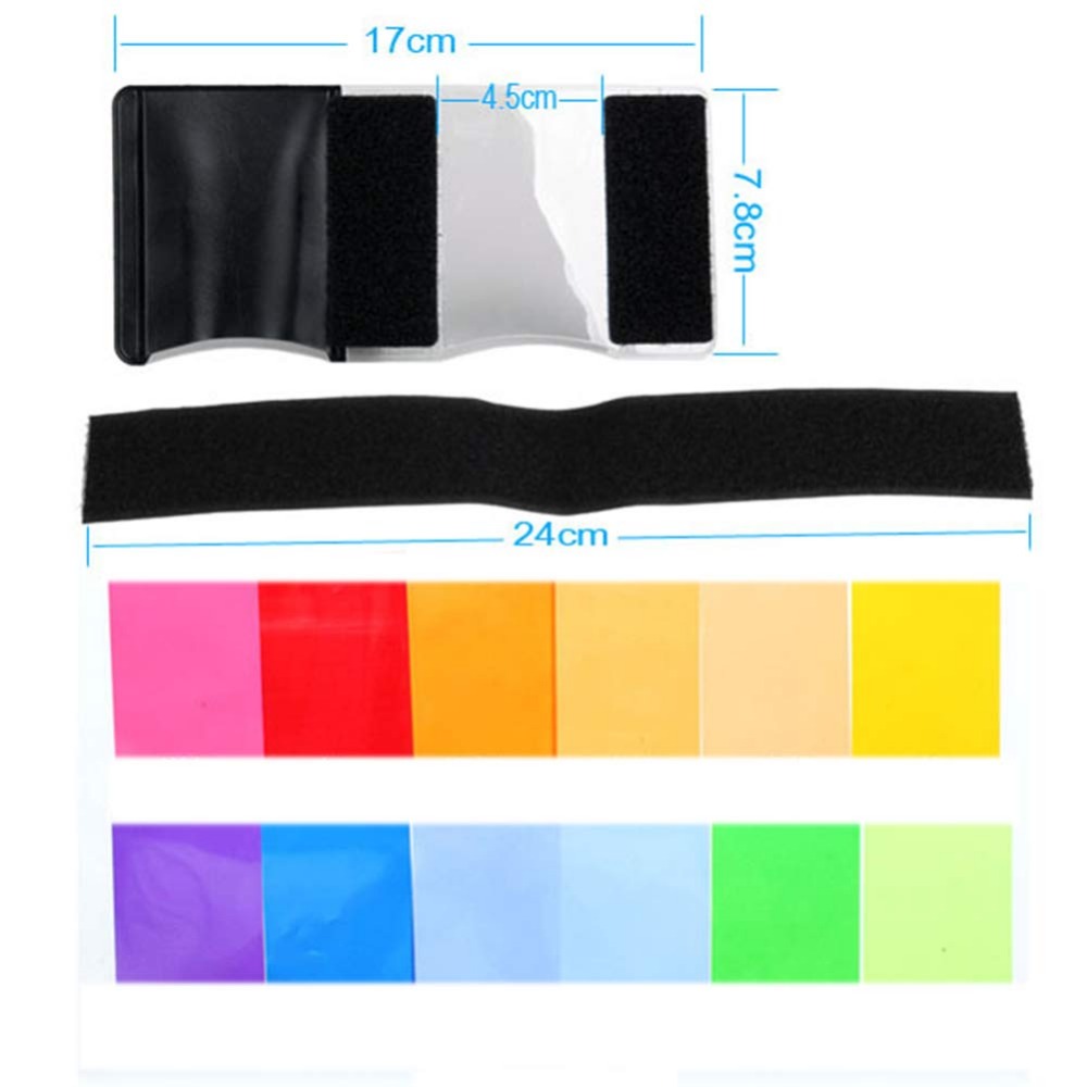 12色カメラフラッシュジェル照明フィルターキット、ユニバーサ - Photography Lighting Diy のレビューと価格