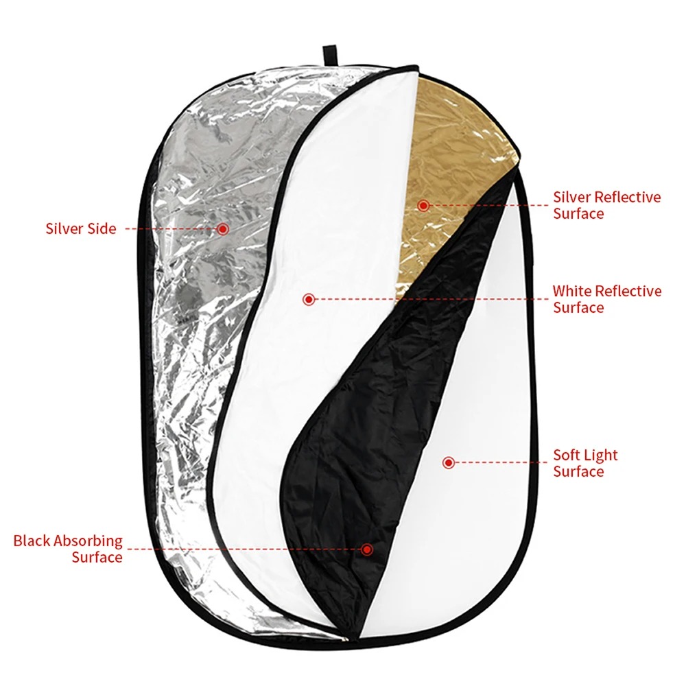 ポータブル 5 in 1 折りたたみ式写真撮影用リフレクター - Photography Lighting Bag のレビューと価格