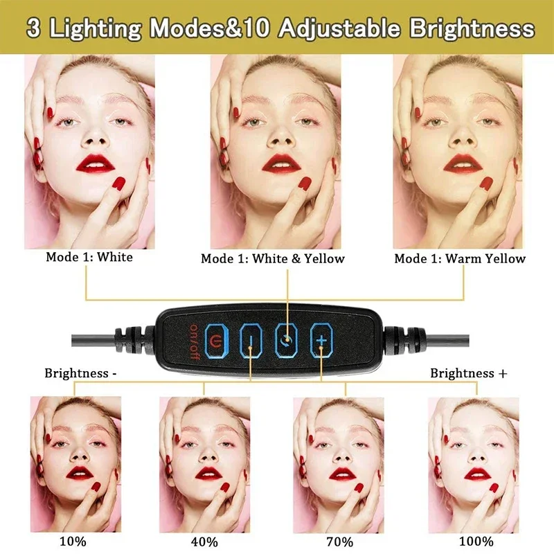 セルフィーリングライト付きの柔軟なユニバーサル携帯電話ホルダ - Photography Lighting Stick のレビューと価格