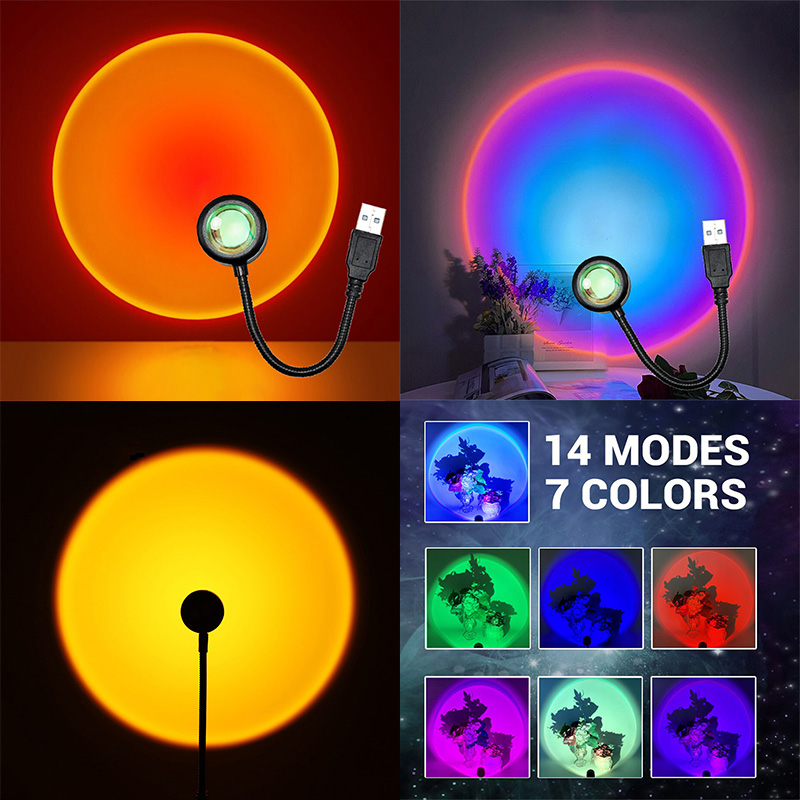 ZK40 LED サンセットランプ常夜灯 USB プロジェク - Photography Lighting Diy のレビューと価格