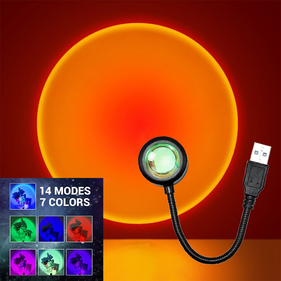 ZK40 LED サンセットランプ常夜灯 USB プロジェク - Photography Lighting Diy のレビューと価格